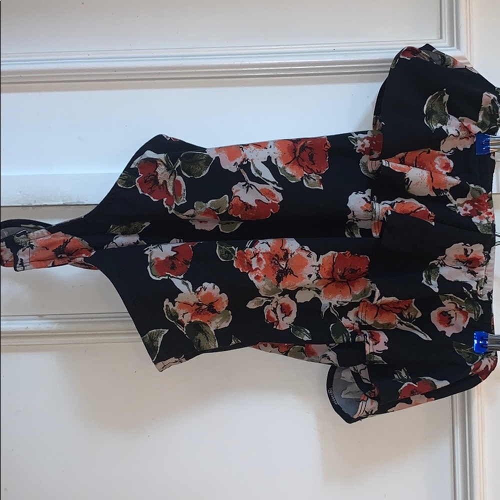 black & floral bodysuit